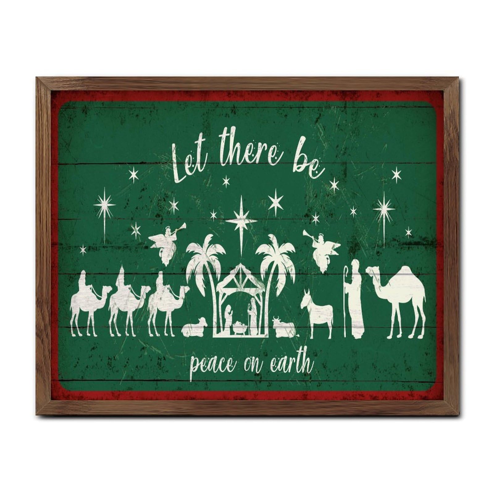 Panneau mural bois Merry Christmas décoration de Noël suspendre pour intérieur 41x51