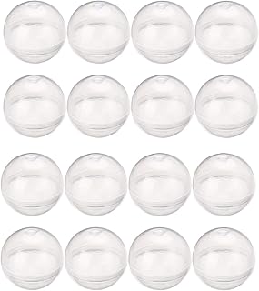 Entervending Round Capsules - 50 pcs Bulk Capsules for Gumball Machines - 1.1" Clear Containers - Surprise for Kids Party Favor Prize