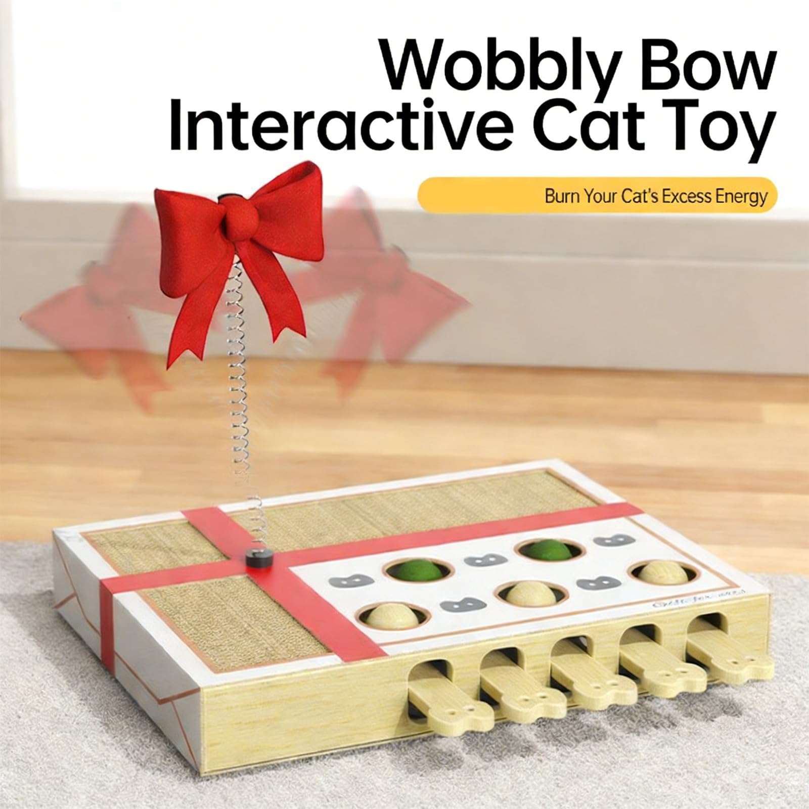Activity Box Design interattivo a prova di masticazione struttura include tiragraffi per gattini curiosi giocattolo arricchimento gatti in feltro