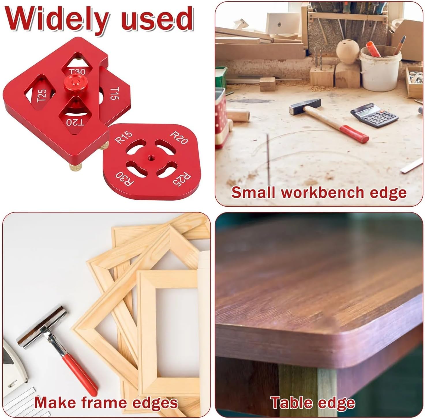 3Pcs Corner Routing Template Set Woodworking Round Corner Chamfer Template Precise Radius Jig Router Template for Curved Cutting(Type B)