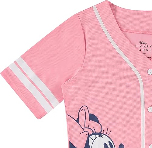 Miniatura 3 de Disney Camiseta de béisbol de Mickey Mouse con botones para mujer, diseño de Mickey y Minnie Mouse