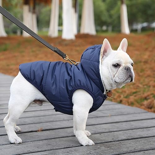 Miniatura 7 de SAWMONG Sudadera con capucha de forro polar para perro resistente al viento impermeable forro polar y algodón chaqueta cálida para perro para clima
