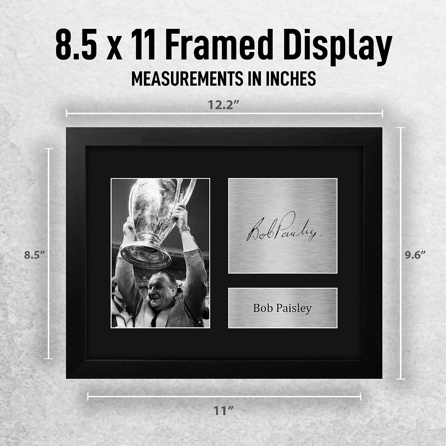 HWC Trading Bob Paisley Liverpool Gifts Printed Signed Autograph Picture for Soccer Fans and Supporters - US Letter Framed (ID-007507)