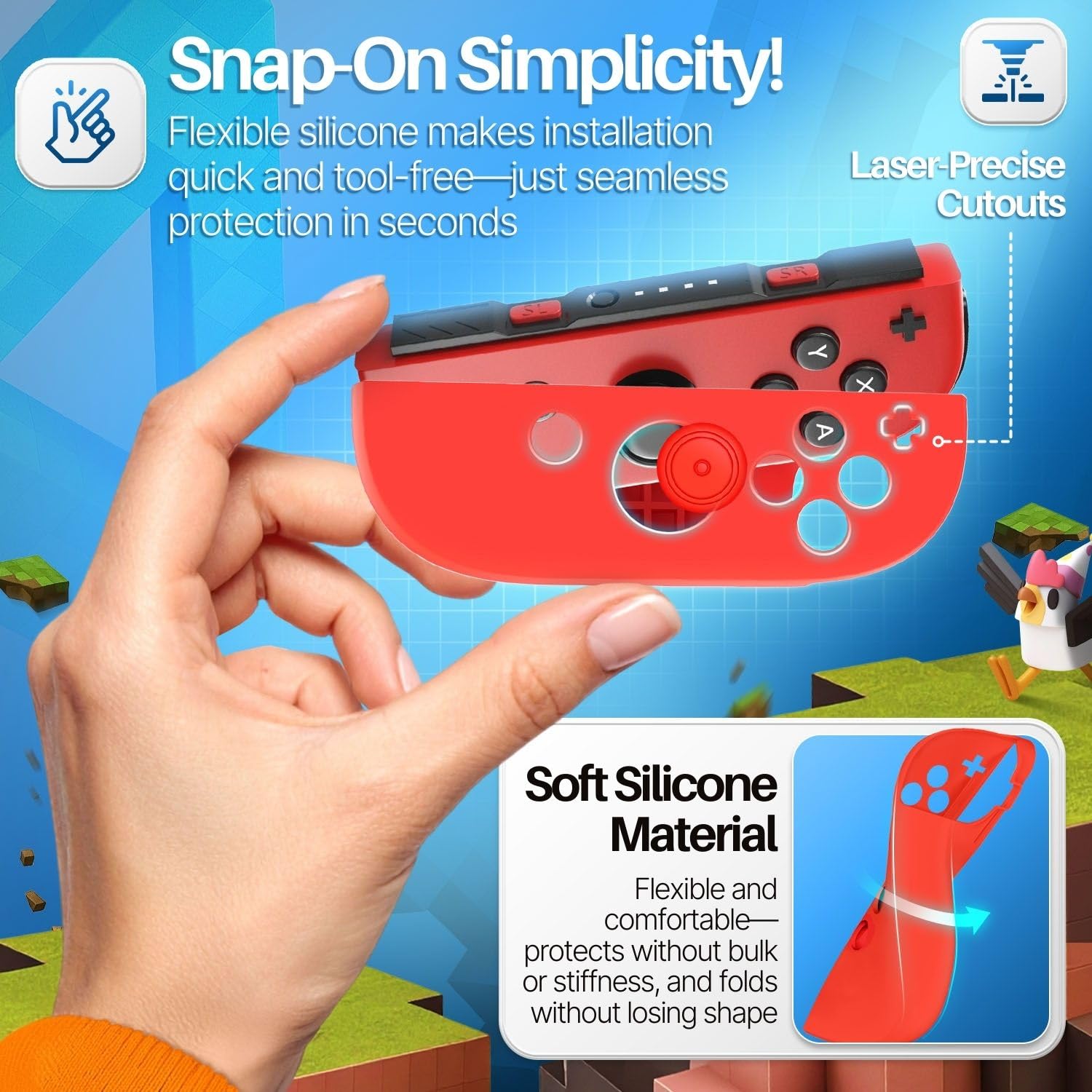 Amazon.com: TNP Joycon Case for Nintendo Switch - Silicone Joy Con