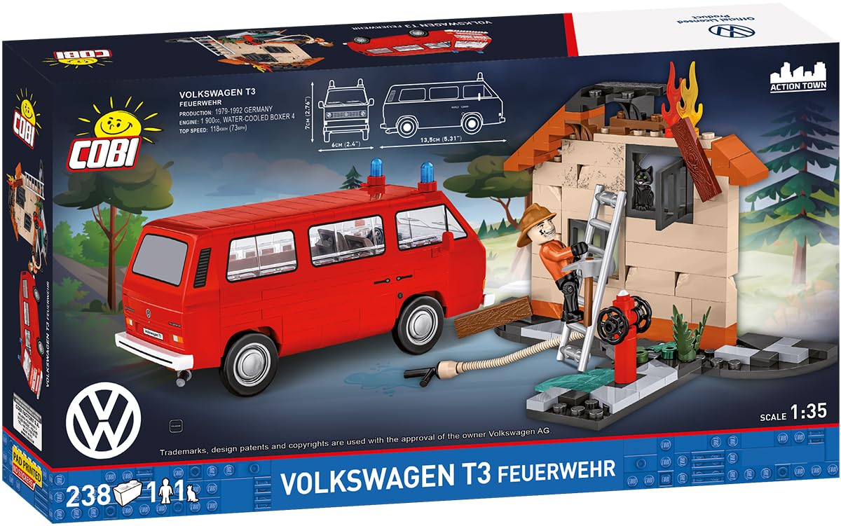 FIRE - VW T3 Feuerwehr, 135 mm x 60 mm x 70 mm