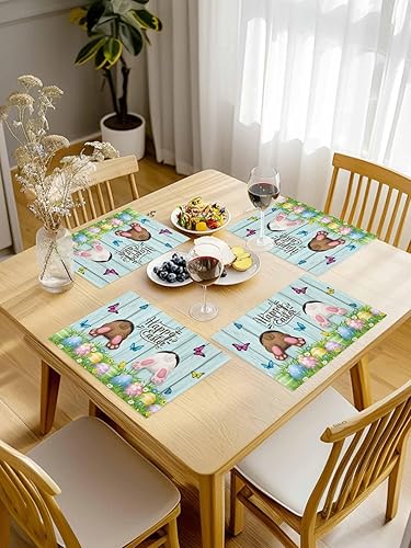 Vista 41 de Juego de 6 manteles individuales rojos para el día de San Valentín, diseño de corazón de San Valentín, resistentes al calor, lavables, manteles