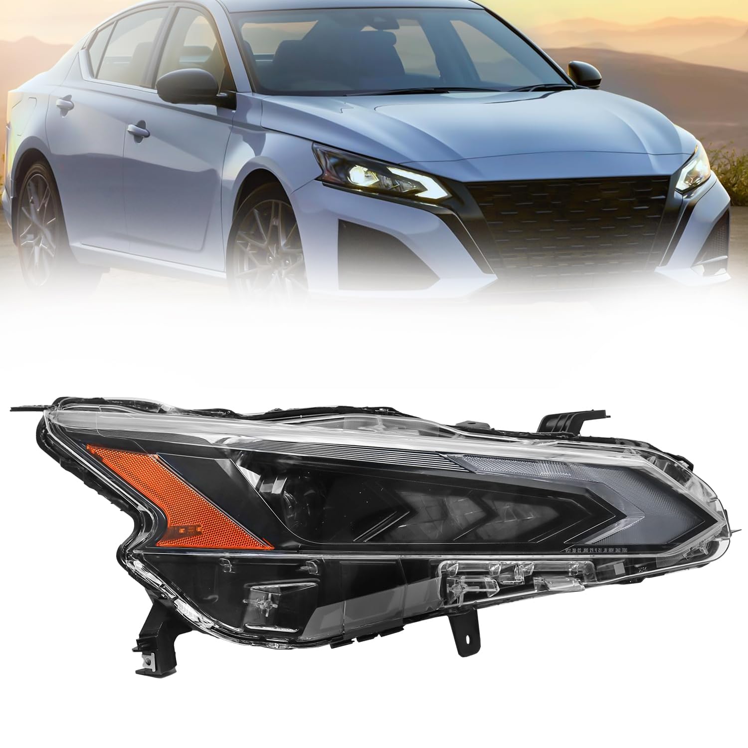 SunhuaHeadlight Assembly LED Fit For 2023-2024 Nissan Altima(Right Passenger Side)