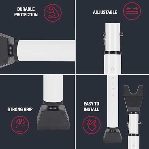 Miniatura 3 de SABRE Barra de seguridad ajustable 2 en 1, barra de tope de puerta que se fija a la perilla de la puerta, agarre fuerte a prueba de arañazos,