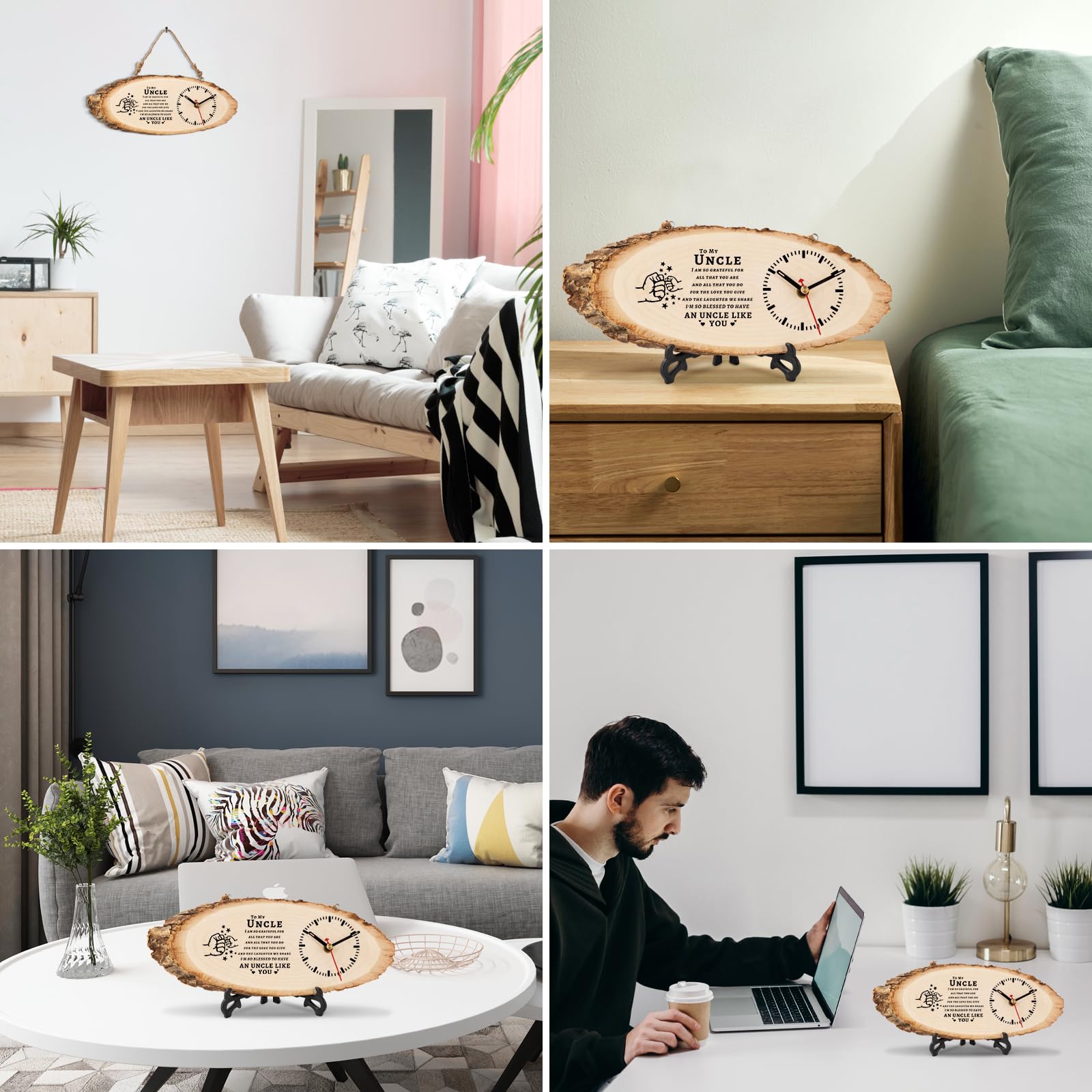 BeauGift Uncle Gifts, Wooden Clock Gifts for Uncle from Niece Nephew, Best Uncle Ever Gifts Idea for Birthday Fathers Day Christmas