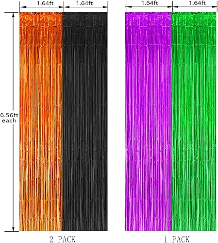 Miniatura 6 de Decoración de fiesta de Halloween, decoración de Halloween, oropel de fondo de fiesta de Halloween, serpentina, cortinas de flecos de papel de