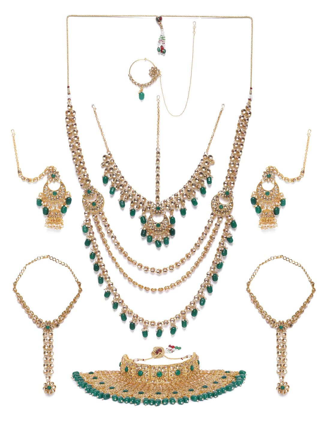 See full amazon price history chart for ZAVERI PEARLS Green Beads Bridal Choker & Layered Necklaces Earring Mathapatti NoseRing & Ring-Bracelets Set For Women-ZPFK10147 ZAVERI PEARLS Green Beads Bridal Choker & Layered Necklaces Earring Mathapatti NoseRing & Ring-Bracelets Set For Women-ZPFK10147 (B08Z7WP2FV) Amazon Price History, Amazon Price Tracker
