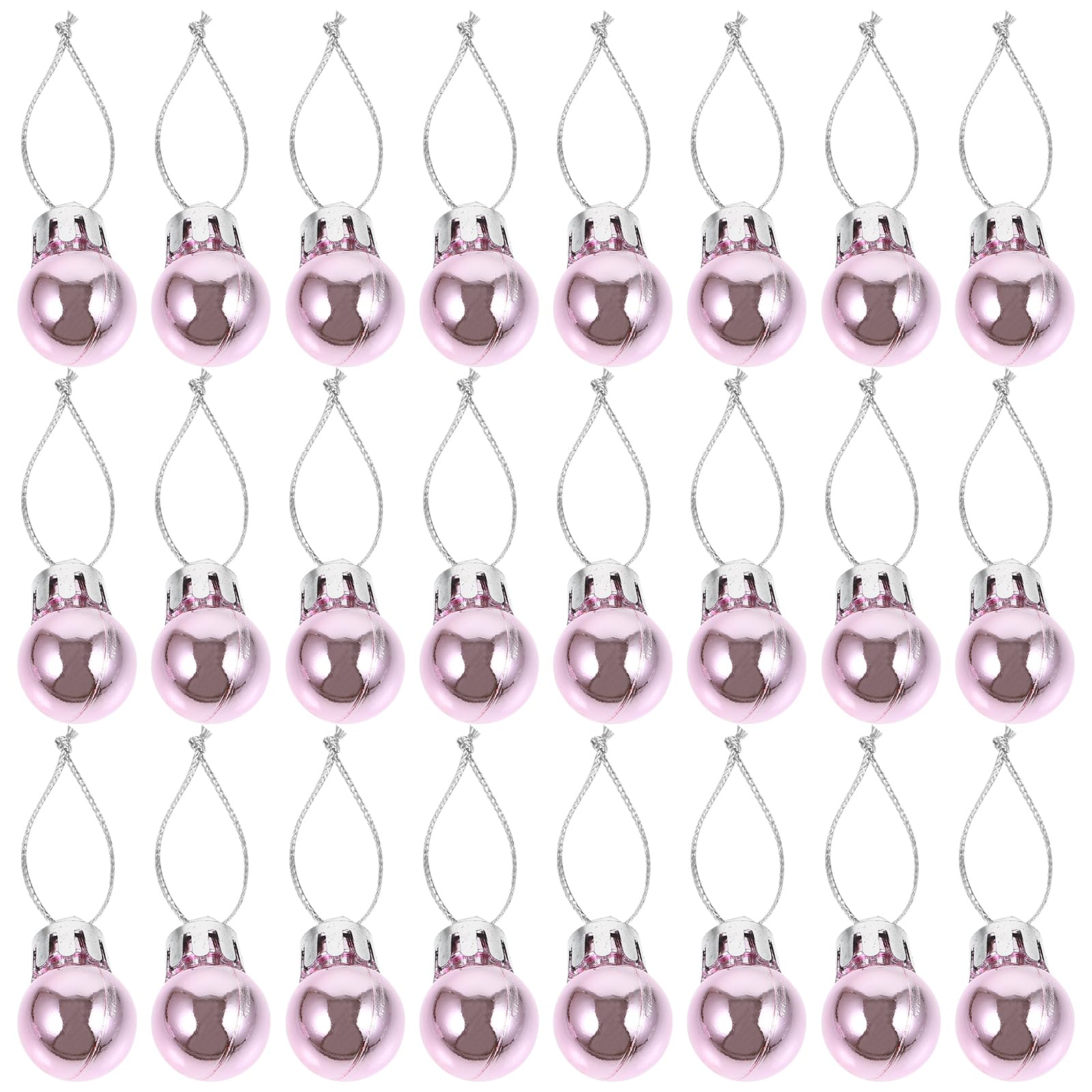 LIOOBO Mini Christmas Ball: 24pcs Shatterproof Christmas Baubles Holiday Decor Christmas Tree Ornaments(Pink)