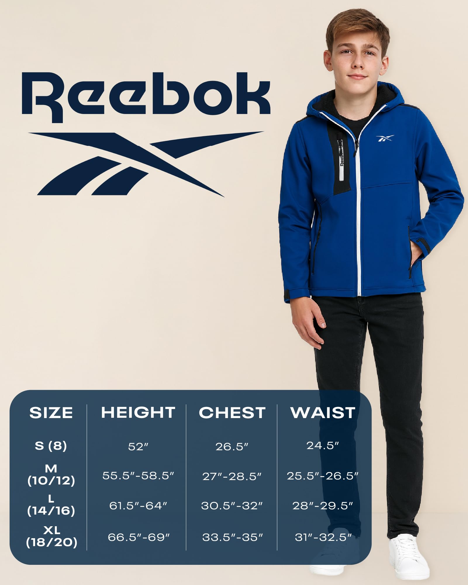 Reebok Jungen B Windbreakr Pol Flc Oberbekleidungsjacken