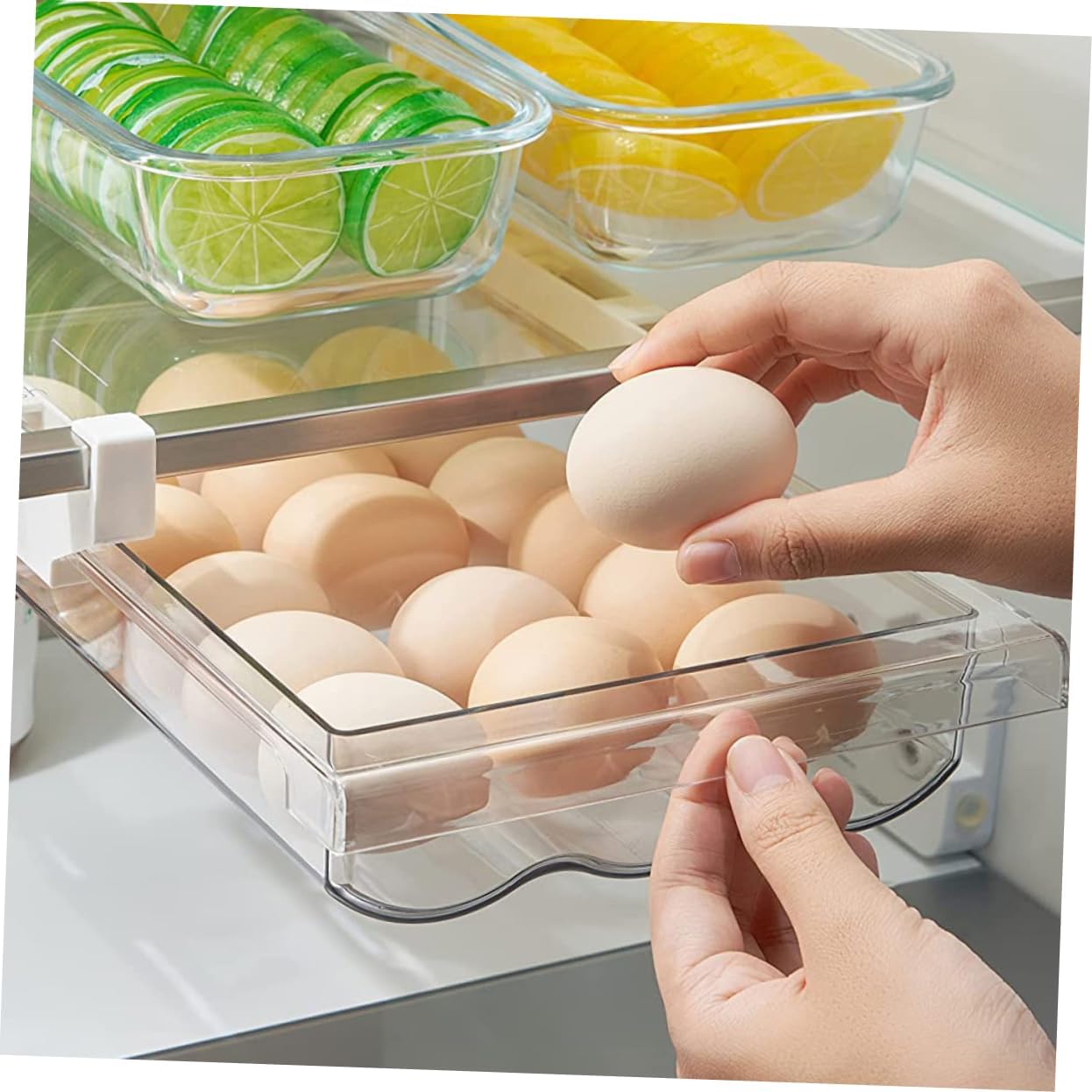 Egg Organizer for Refrigerator Fridge Egg Storage Box Fridge Accessory