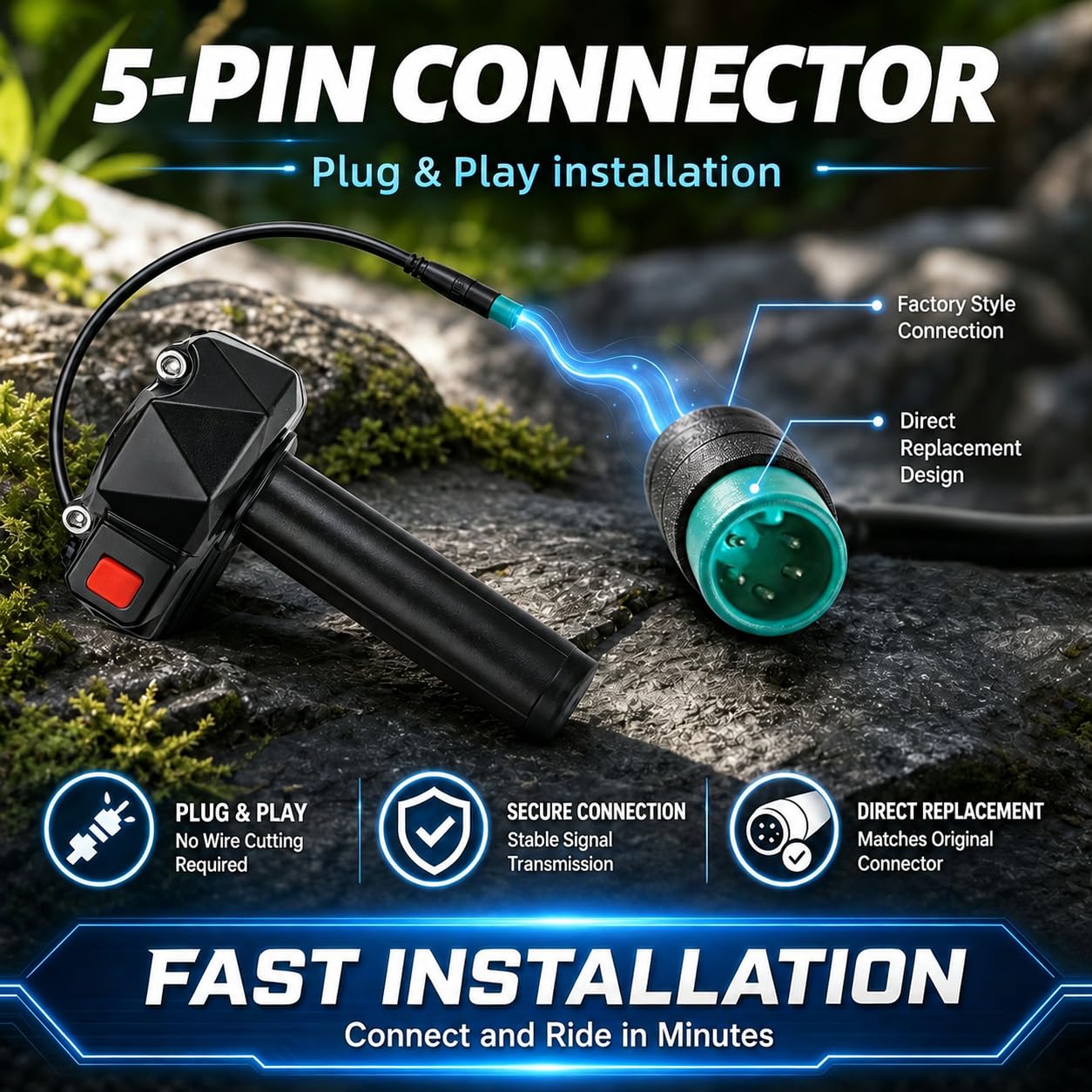 Tubo acceleratore a 5 poli per moto da cross, in nylon, impugnatura per Ebike Talaria Sting MX3/MX4/MX5