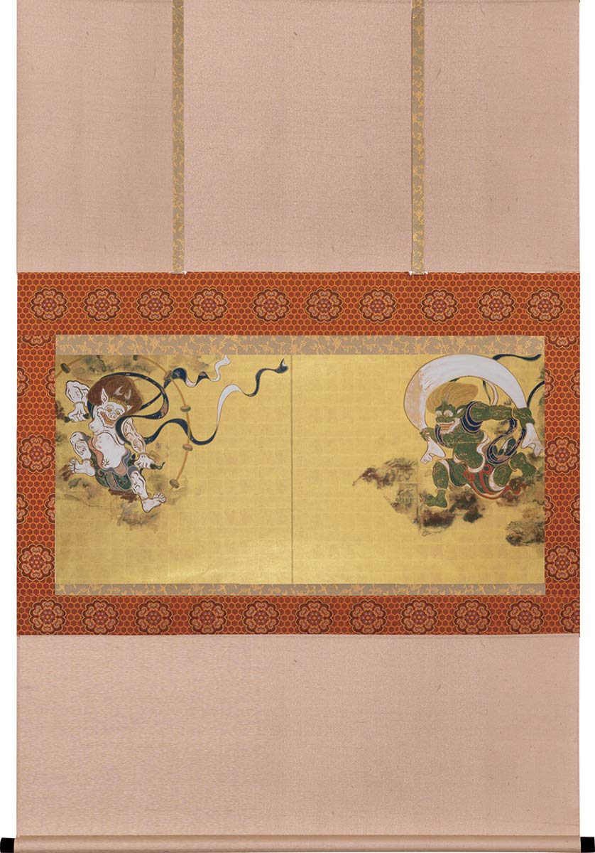 Amazon.co.jp: 俵屋宗達 風神雷神図 複製画 巧藝画 (掛軸) : ホーム 