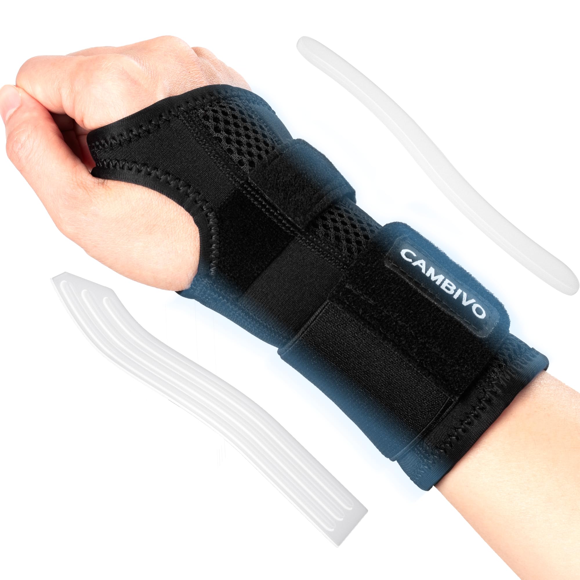 CAMBIVO Handgelenk Bandagen Fitness, Verstellbare Handgelenkstütze mit Metall, Bandage Handgelenk Rechte Linke für Sehnenscheidenentzündung, Verstauchung, Karpaltunnel