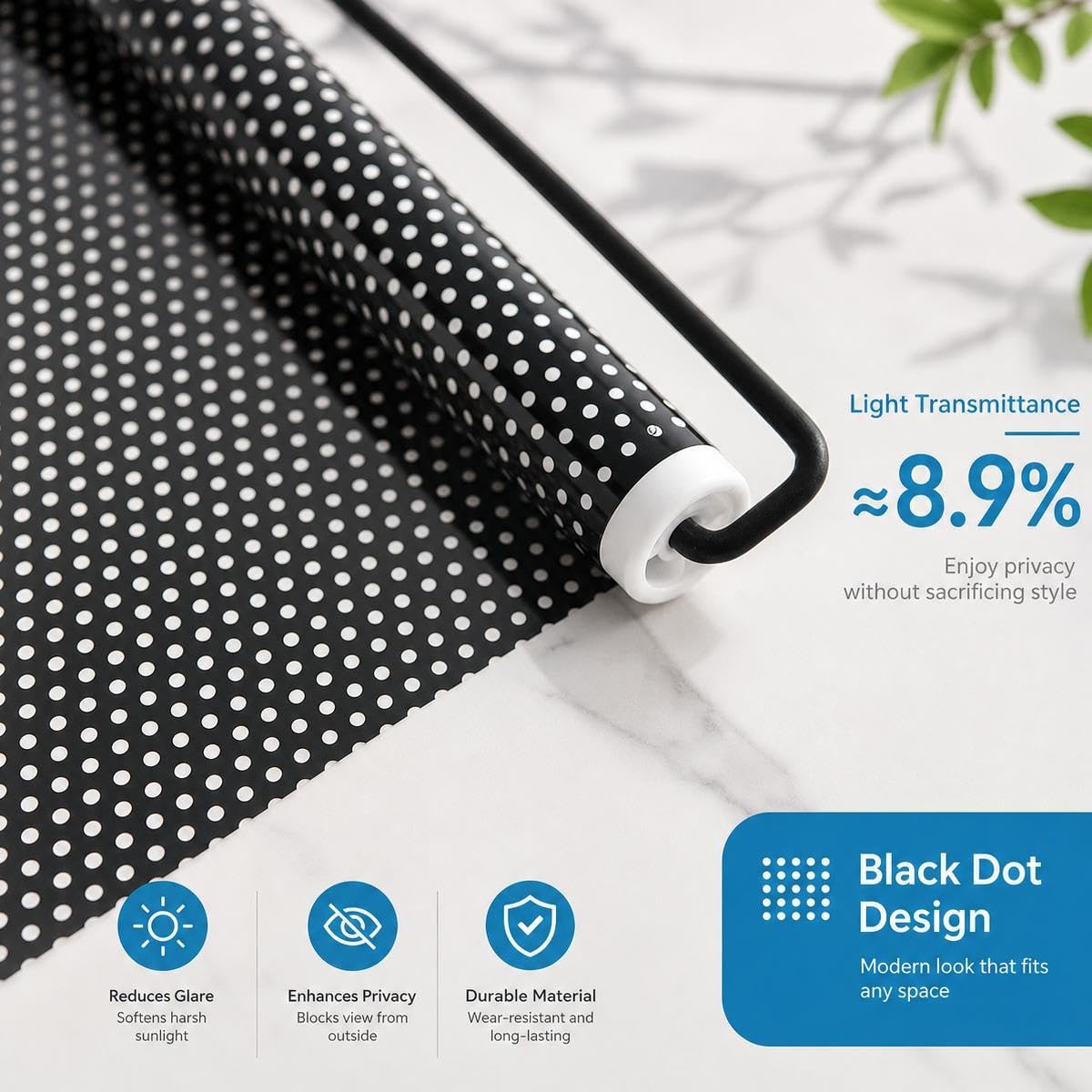 Genérico Portátiles Persiana Enrollable con Ventosa, Privacidad Estor Enrollable Termico Opaco Sin Taladrar, Fácil Instalación, Cortina Blackout Térmica Protección UV para Ventanas(55 W x135cm H)