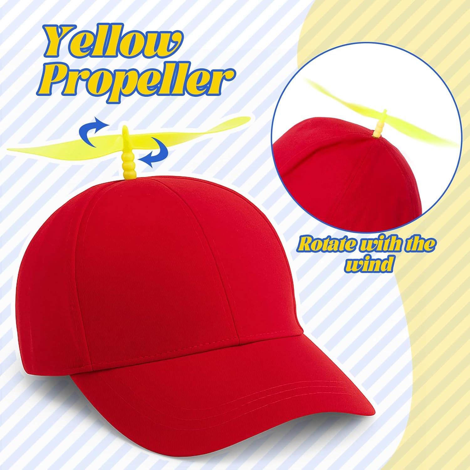 Sintege Propeller Top Hat Rainbow Nerd Silly Twirly Cap Helicopter Hat with Spinner and Adjustable Bowtie for Costumes