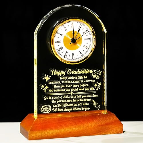 Miniatura 17 de Regalos de inauguración de la casa, reloj de cristal con base de luz LED de madera, ideas únicas de regalo para el hogar para amigos, parejas,