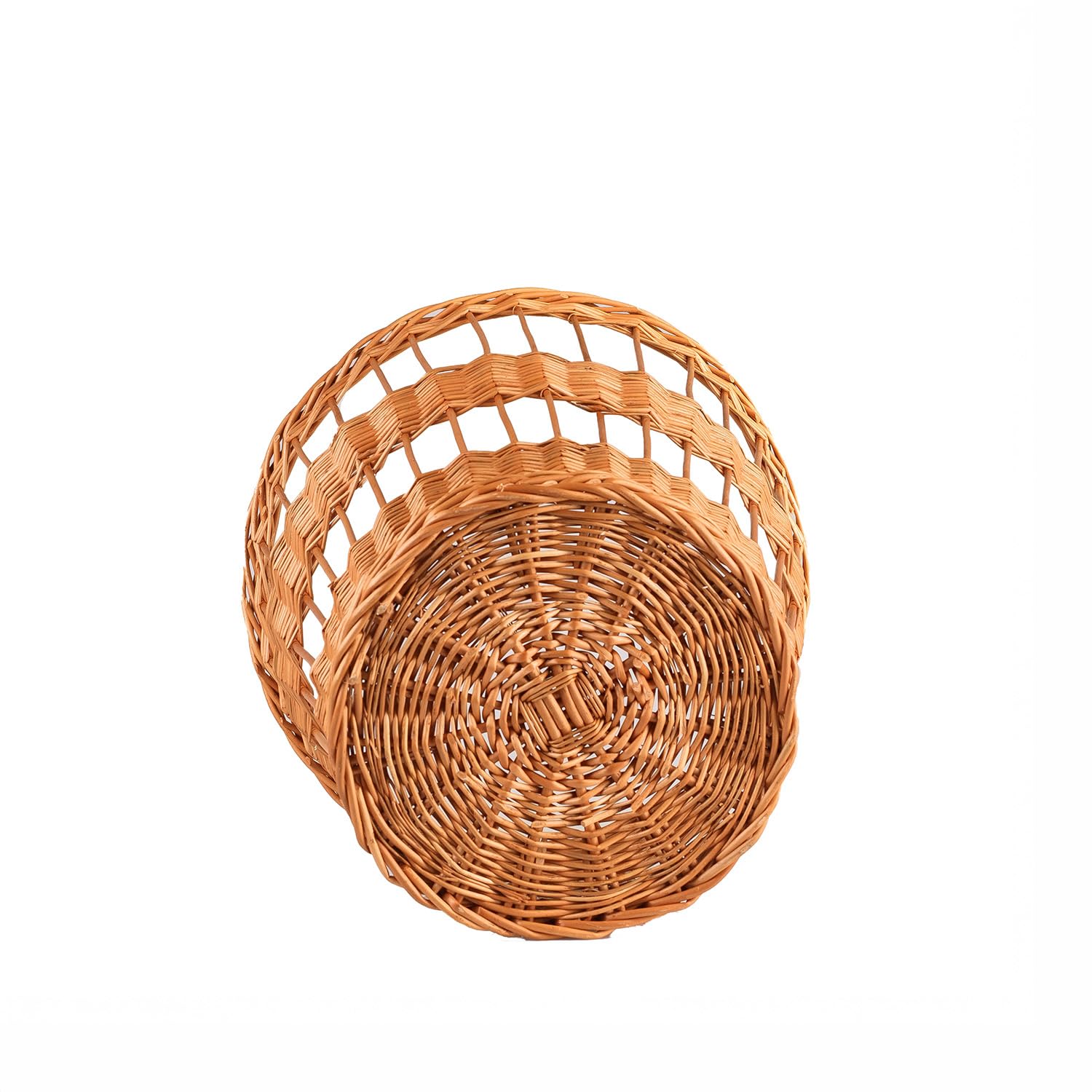 Juego de 2 cestas de mimbre, cesta de panadería, cesta de pan, cesta para servir, soporte para pan, panera de mimbre natural (perforado)