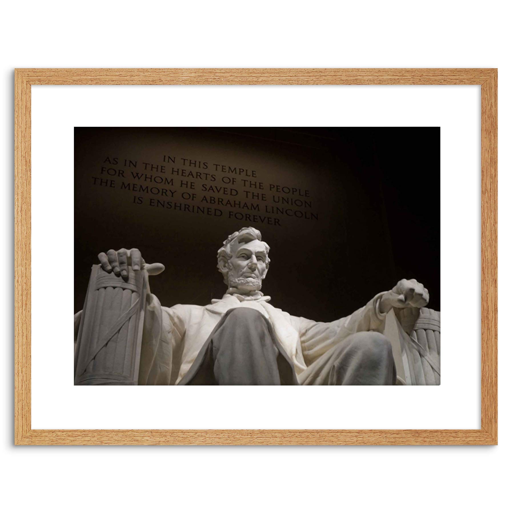 Wee Blue Coo PHOTO LANDMARK STATUE ABRAHAM LINCOLN MEMORIAL USA FRAMED PRINT F97X5575