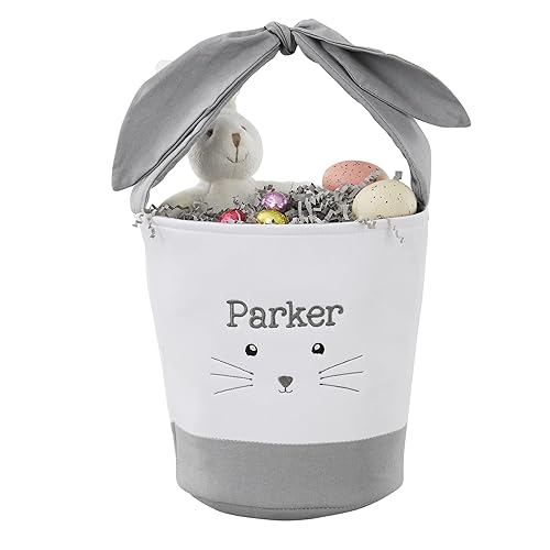 Personalization Universe Lovable Bunny - Cesta de Pascua bordada gris