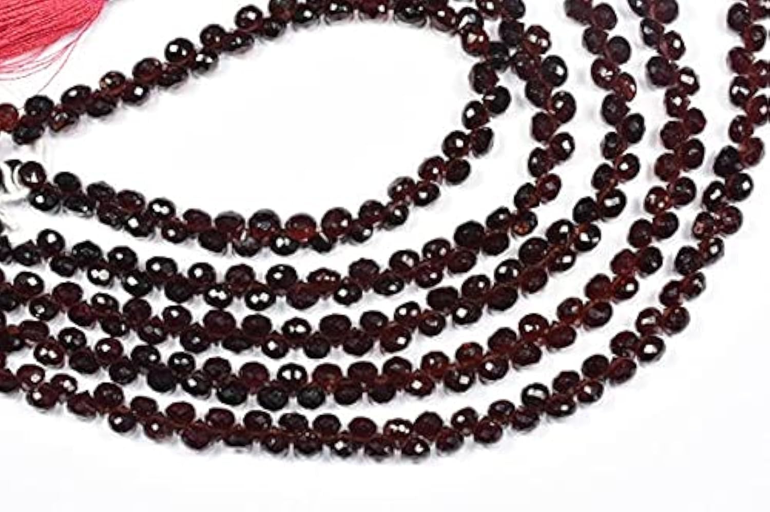 Grenat rouge naturel 5mm LKBEADS fil de 20cm pour création bijoux