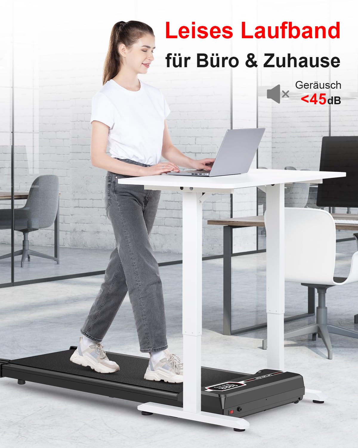 Dskeuzeew Walking Pad Laufpad Laufband Klein Elektrisch für Zuhause Büro