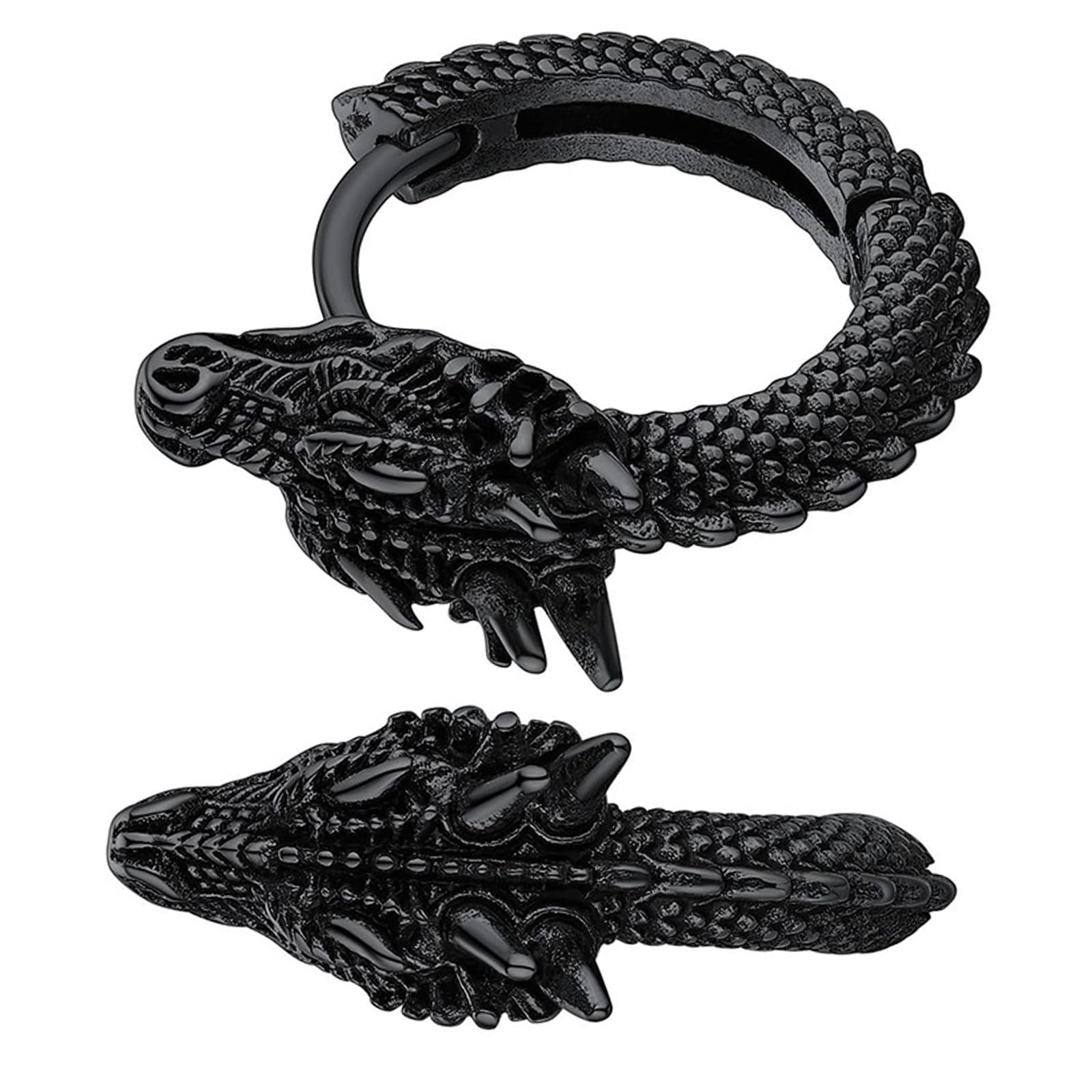 Maxtonser Stainless Steel Dragon Hoop Earrings Stainless Steel Ear Studs Unisex Jewelry Stylish Accessory for Party and Daily Use