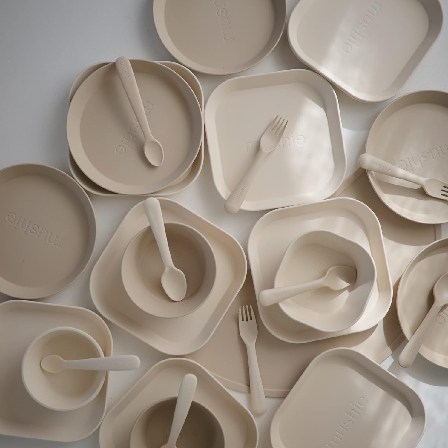 mushie Round Dinnerware Bowls for Kids | Made in Denmark, Set of 2 (Vanilla) - Image 7