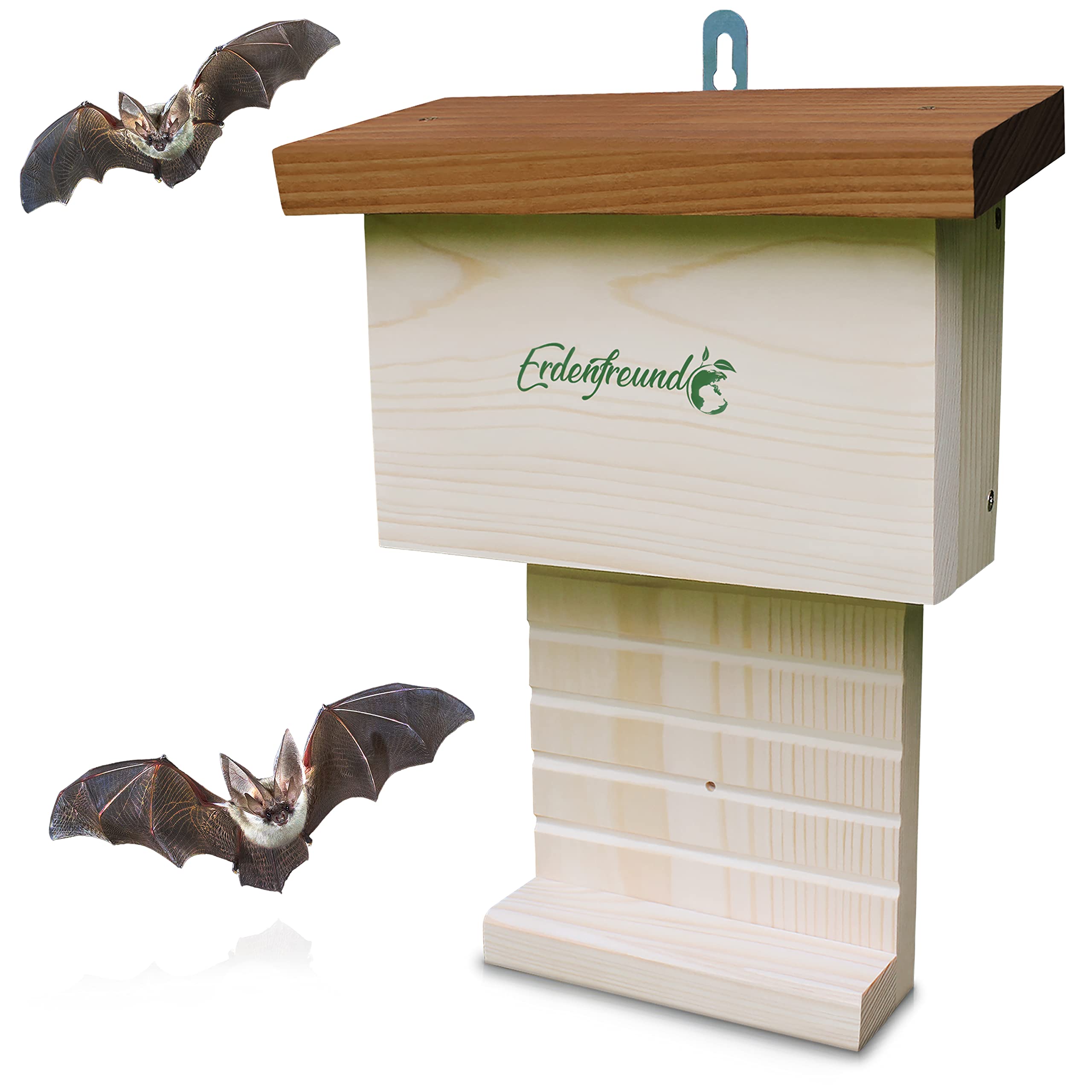 ERDENFREUND® Fledermauskasten handverschraubt 2 cm Massivholz Schlaf-/Nistkasten wetterfest