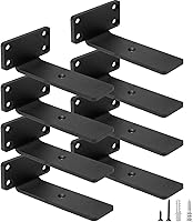 Vista 16 de HITOMEN Soportes de estante flotantes resistentes, accesorios de estantes ocultos de 8 pulgadas (1/5 pulgadas de grosor), soportes de hierro L