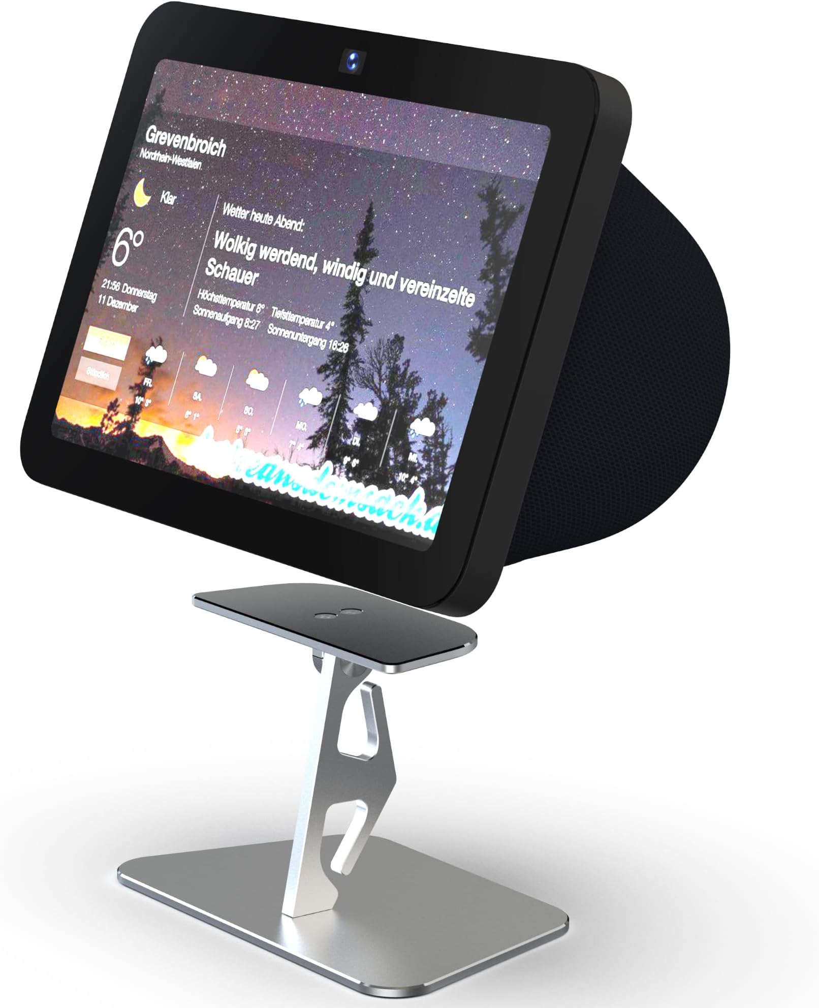 Echo Show 8 (3rd Gen) Stand, Adjustable Metal Stand,Tilt Echo Show 8(3rd Gen) Screen Up and Down，All Made of Aluminum(Silver)