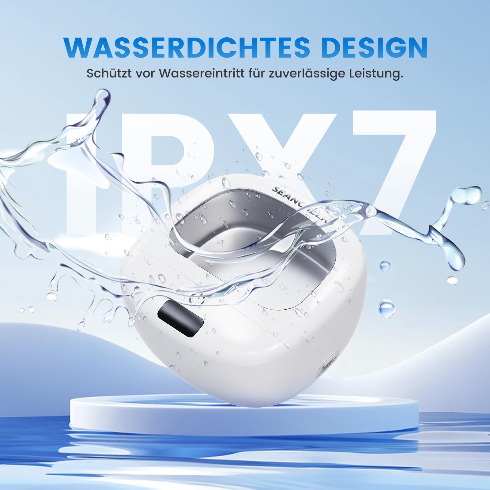 Ultraschallreinigungsgerät 48000Hz Ultraschallreiniger Schnurlos Aufladbare | 120ML | Ultrasonic Cleaner Ultraschallbad für | Zahnersatz | Retainer | Prothesen | Zahnschiene | Schmuck | (Weiß)