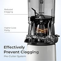 Vista 7 de Juicer Machines, 3-in-1 Cold Press Juicer with 6.5" Extra Large Chute, 100oz Large Capacity, AC Motor, Makes Juice, Nut Milk & Sorbet, Bright White