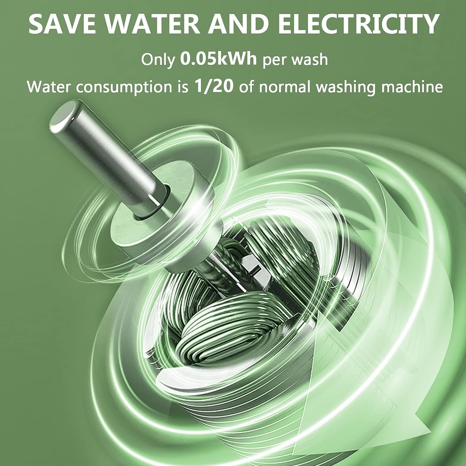 MacLehose Mini Portable Washing Machine, 9L Foldable Washer & Dryer Combo for Baby Clothes, Camping & Travel Laundry (Green)