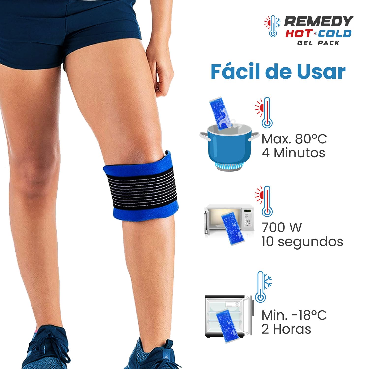Boston Tech REMEDY Bolsa de Gel Frío y Calor con funda multiposición | Terapia frío-calor ideal para lesiones, recuperación muscular, fisioterapia y uso doméstico (Pack de 2)