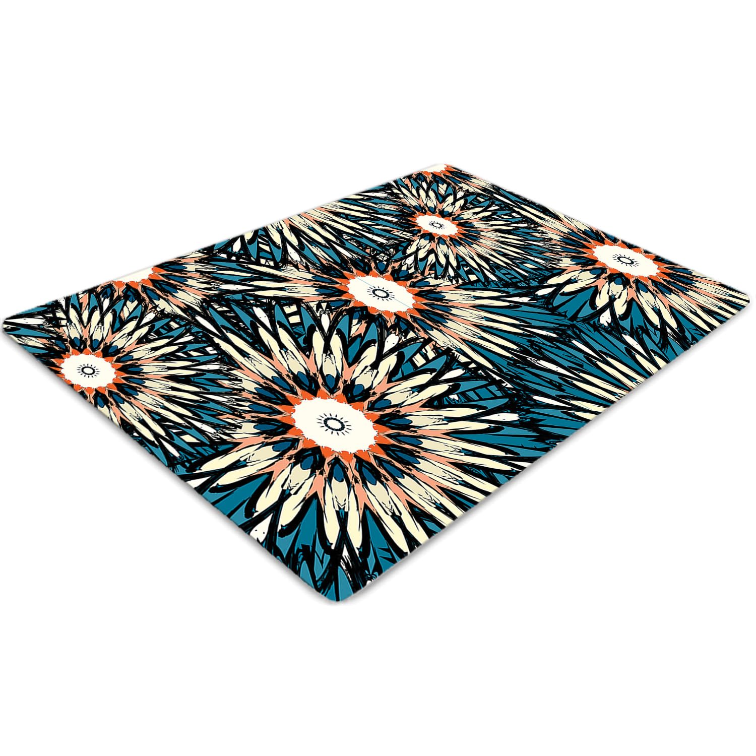 Tapis de protection de sol en PVC magnifique mandala pour fauteuil