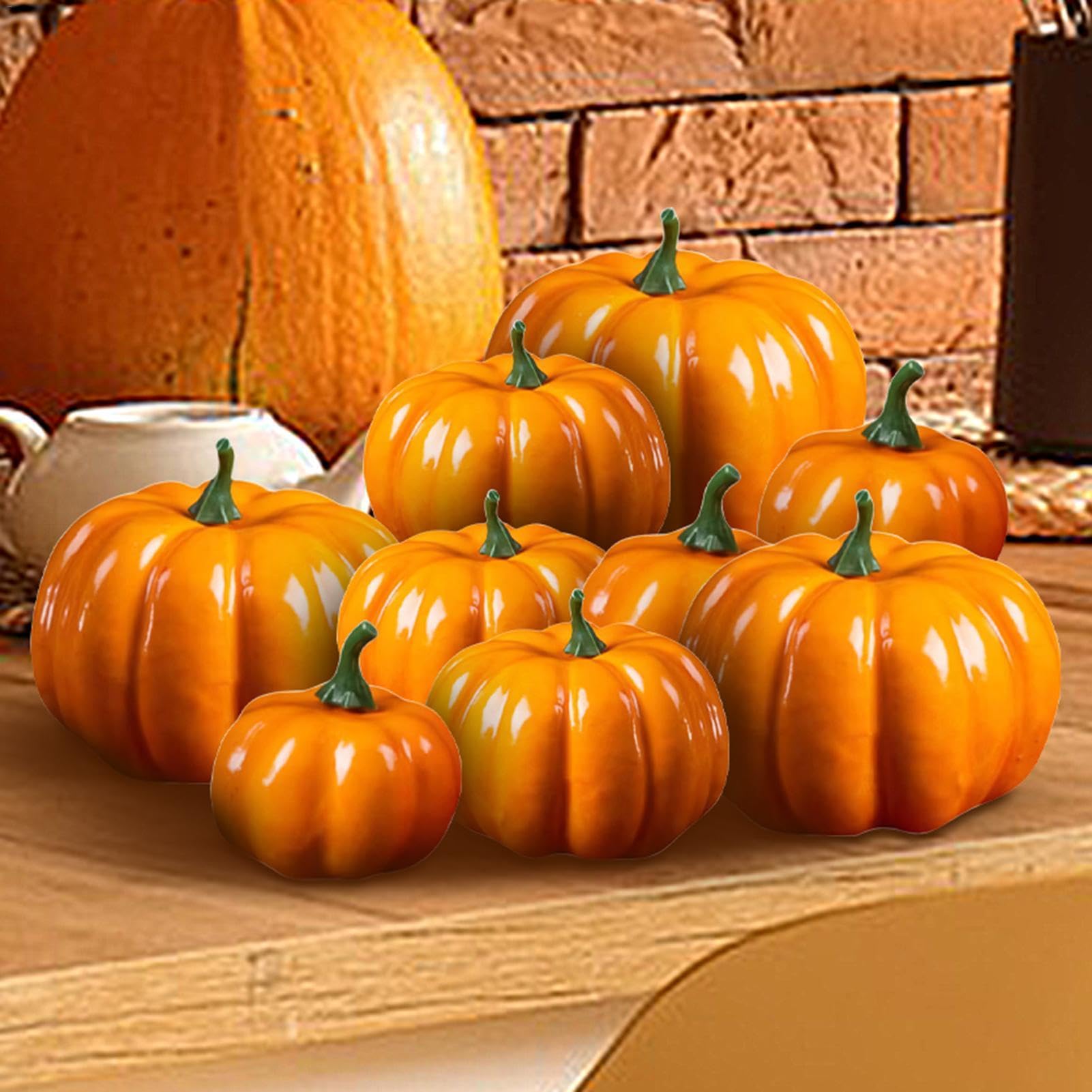 Amazon.co.jp: 12個ハロウィン かぼちゃ 置物 リアルなカボチャ