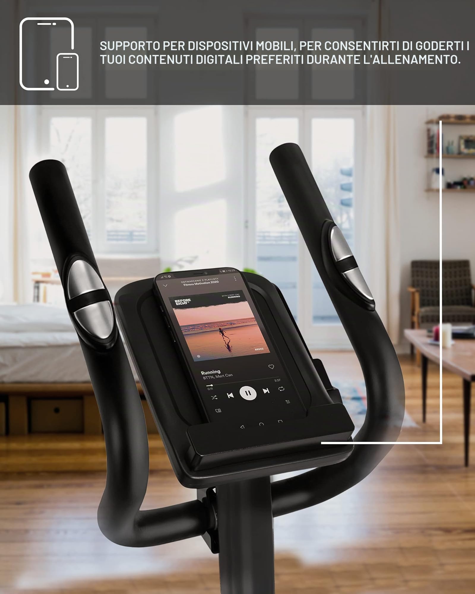 Zipro Crosstrainer Burn, Ellittico fino a 120 kg, Attrezzo cardio per la casa, Macchina da allenamento cardio, Ellittica, Cyclette, 8 livelli di resistenza