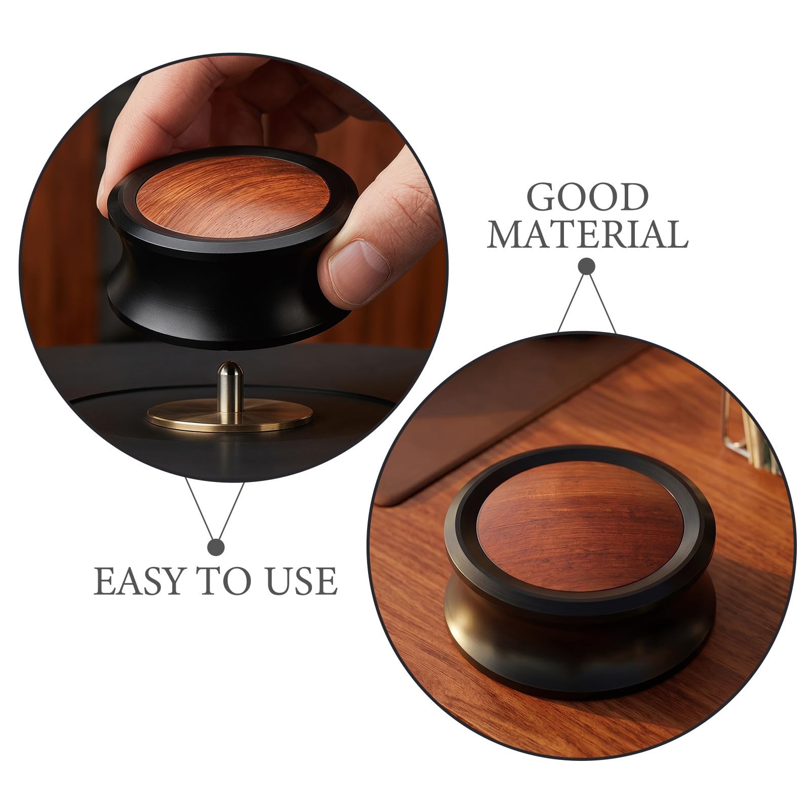 ibasenice Stabilizzatore per Piatto in Alluminio e Legno Distribuzione Uniforme della Pressione per Vinile per Feste Musicali