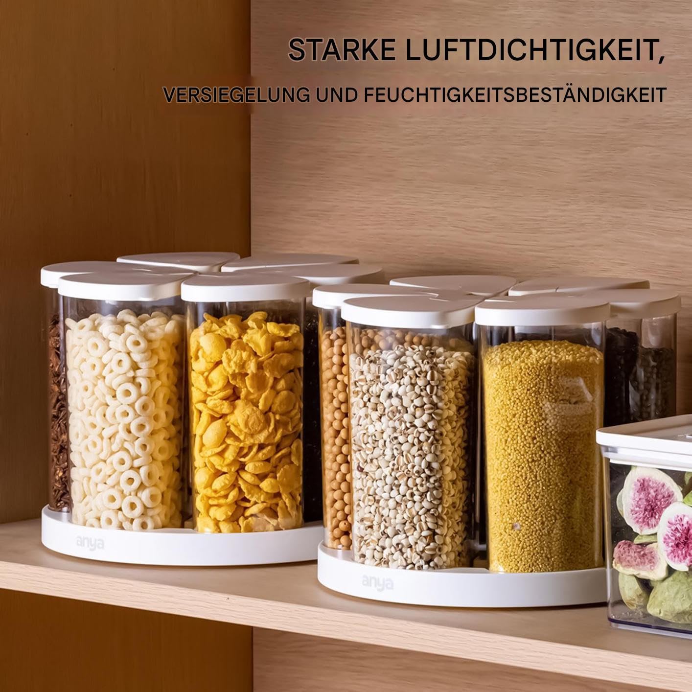 Dispensador Giratorio De Alimentos Organizador 6 Compartimentos Para Cocina | Contenedores De Alimentos Dispensador Cereales Para Cocina Despensa Armario Cereal Harina Azúcar Caramelos Snacks