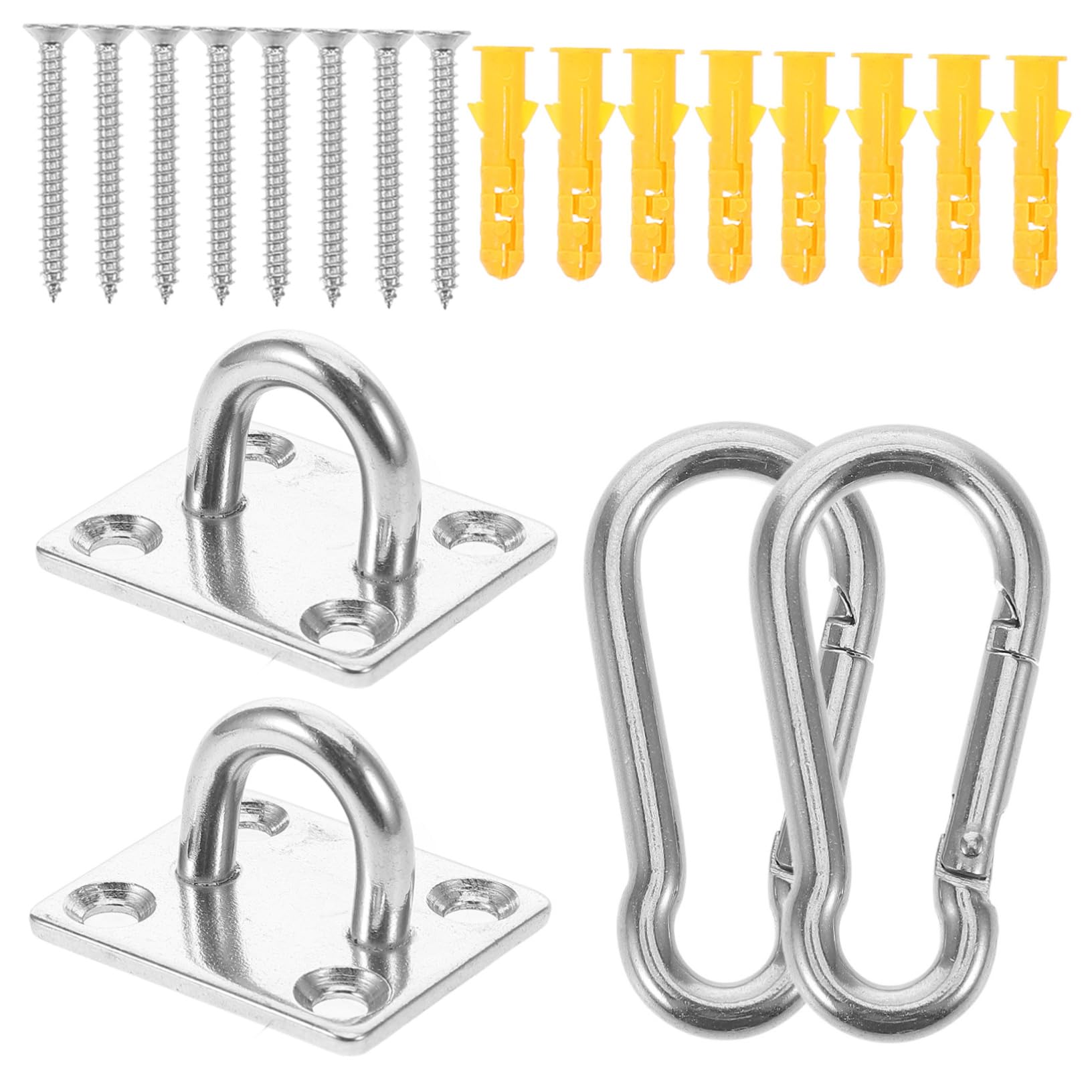 SUPVOX Stainless Steel Ceiling Hooks Pad Eye Plate Hooks Marine Hardware Hooks u Hooks for Hanging Ceiling Hooks Heavy Duty