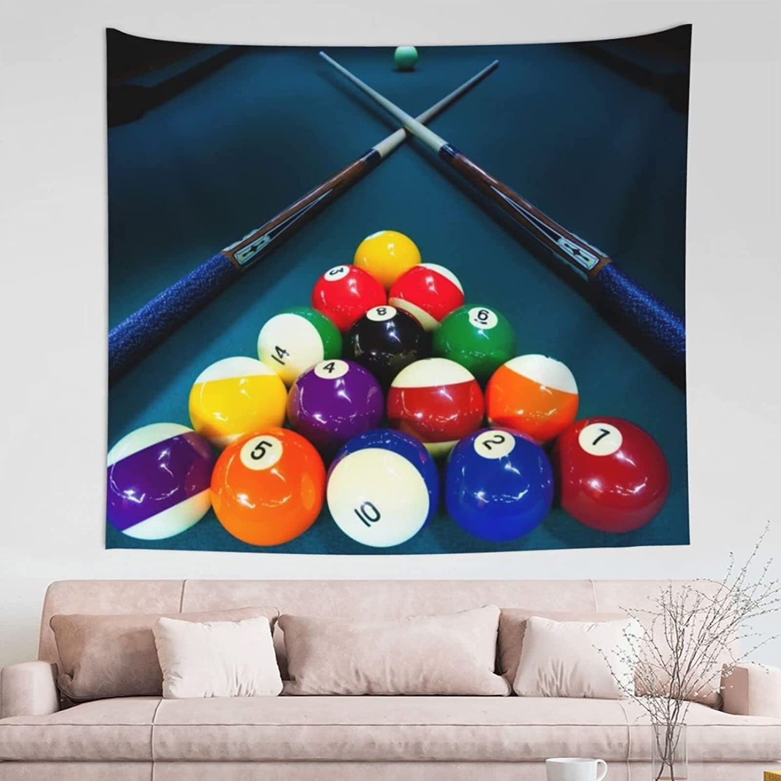 LCWWW Billard Wandteppich 150x230cm - Polyester Wandbehang Für Wohnzimmer Deko