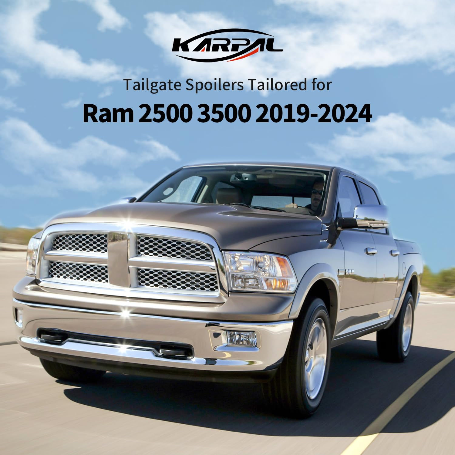 Tailgate Spoiler Cap Molding for Ram 2500 3500 2019-2024 Trim Cover 68364364AA image 8
