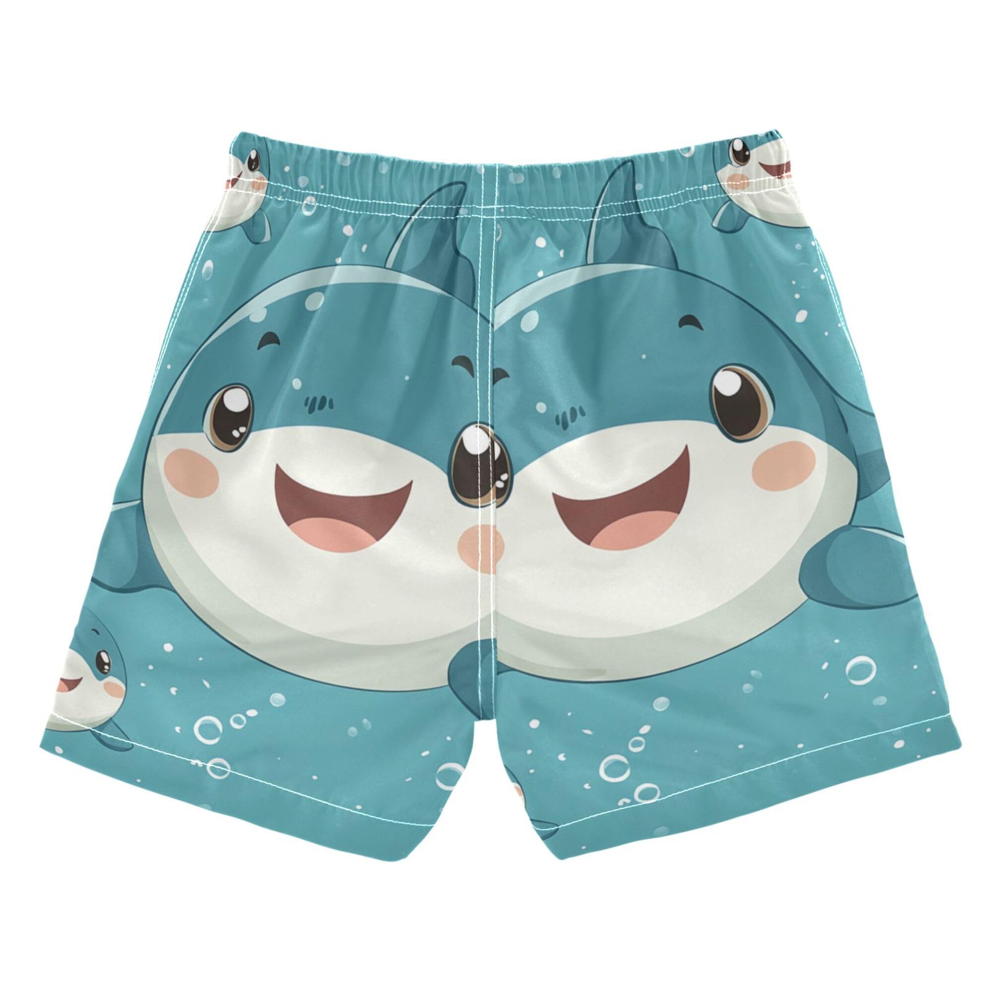 Wudan Cute Sharks Toddler Swim Trunks Elastic Boys Toddler Boardshorts Kids Swimwears Birthday Presents XS 6Y