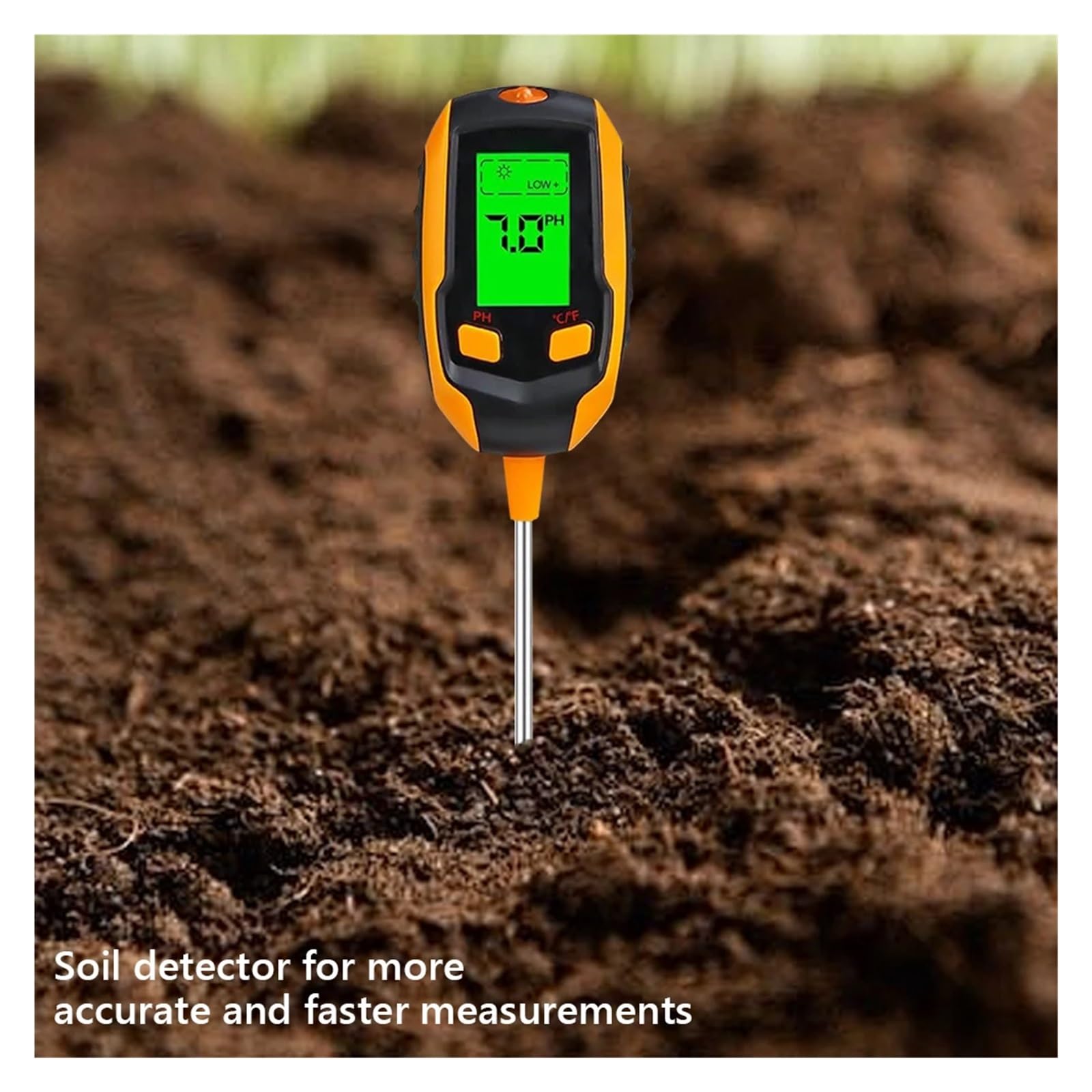 Misuratore di pH, misuratore acidità, illuminamento, temperatura, igrometro, umidità, 5 in 1/4 in 1 for vasi domestici Giardinaggio, Agricoltura(5 IN 1)