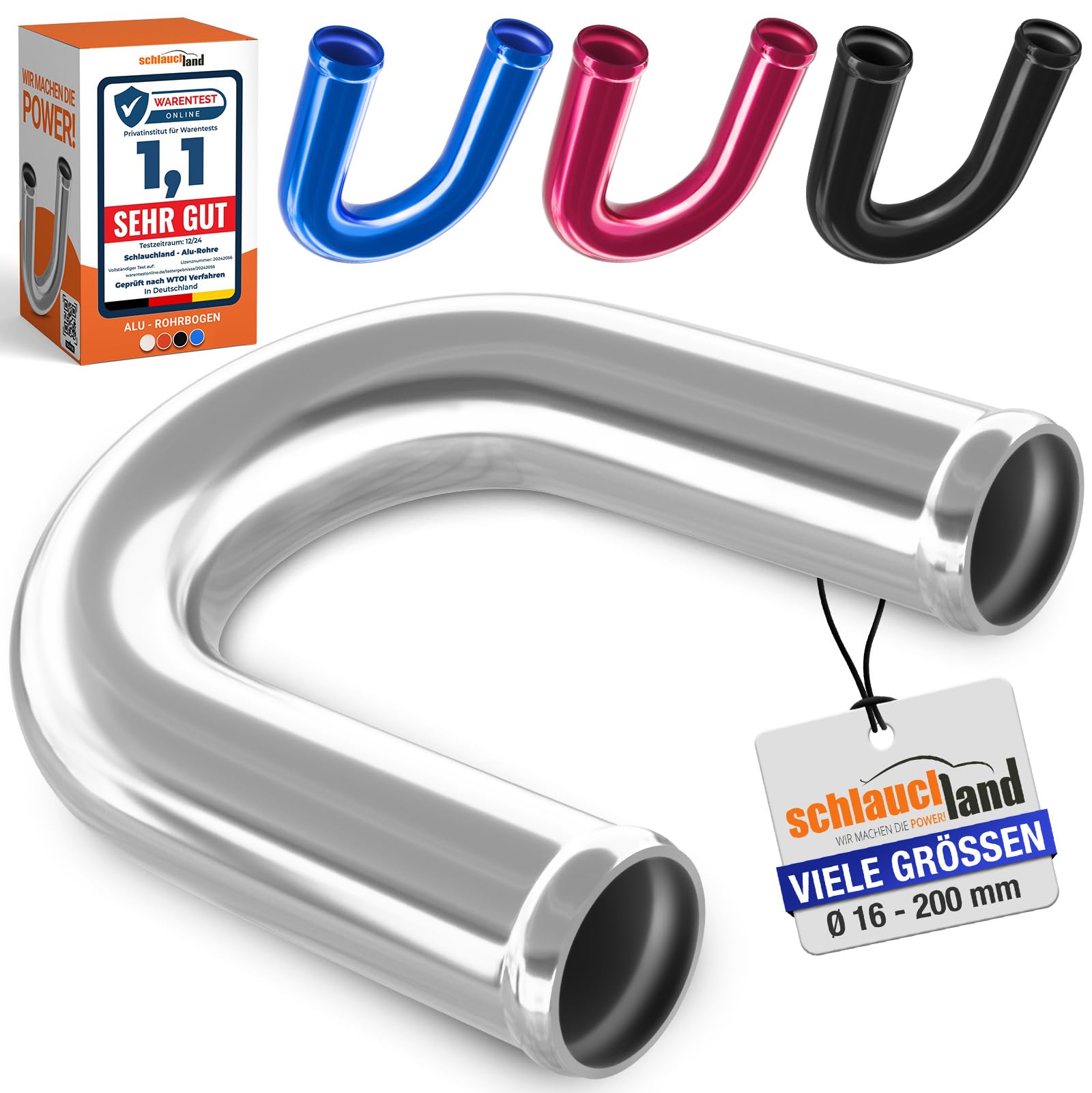 30° Alu-Rohrbogen AD 30mm – Blank Poliert & Gebördelt, AlMgSi T6063, Für Kühlung, Turbo, LLK, 15 Cm Schenkel