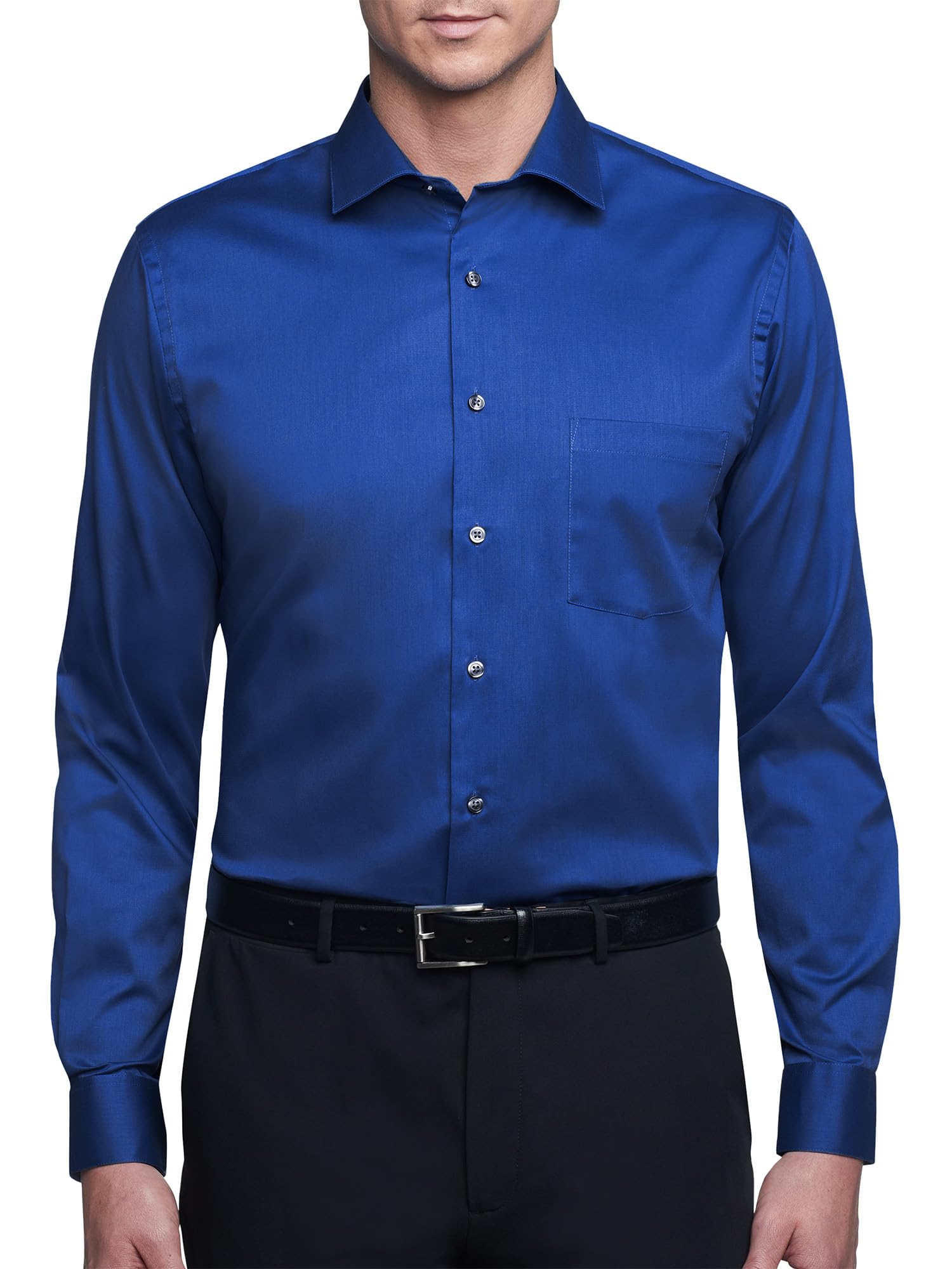 Van Heusen Herren Dress Shirt Regular Fit Flex Collar Stretch Solid Smokinghemd, königsblau, 46 cm Hals 86 cm-89 cm Ärmel